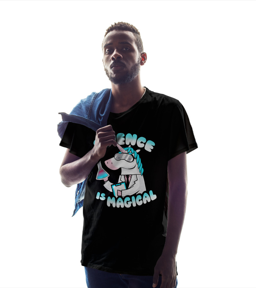 Science Is Magical Unicorn In Lab Coat With Beaker T-Shirt
