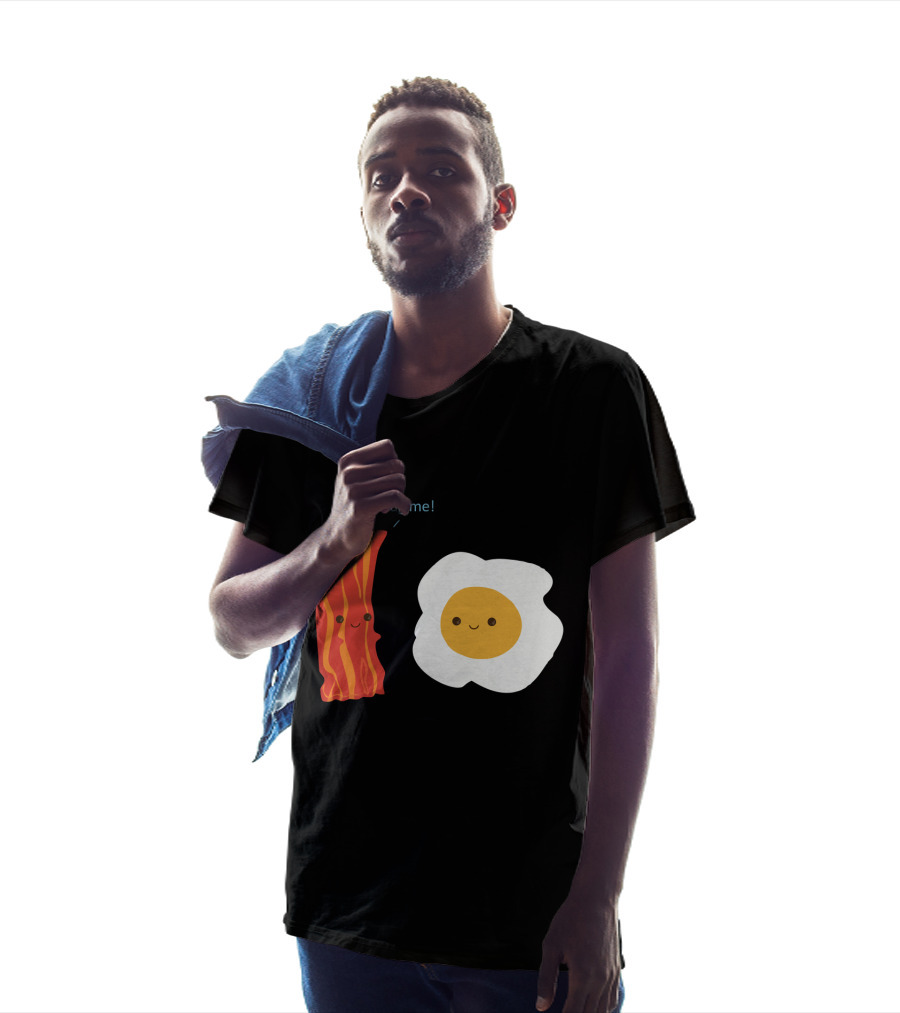 Hug Me Bacon And Egg Smiling Breakfast Friends T-Shirt