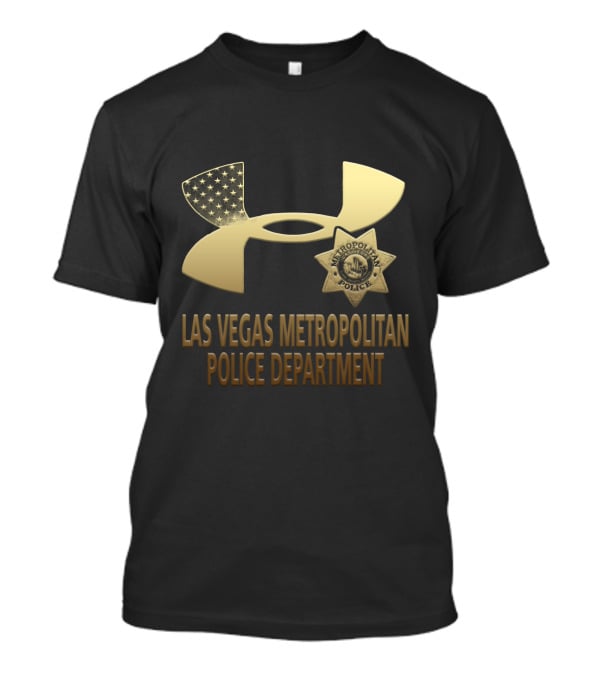 Las Vegas Metropolitan Police Department Under Armour Badge American Flag T-Shirt