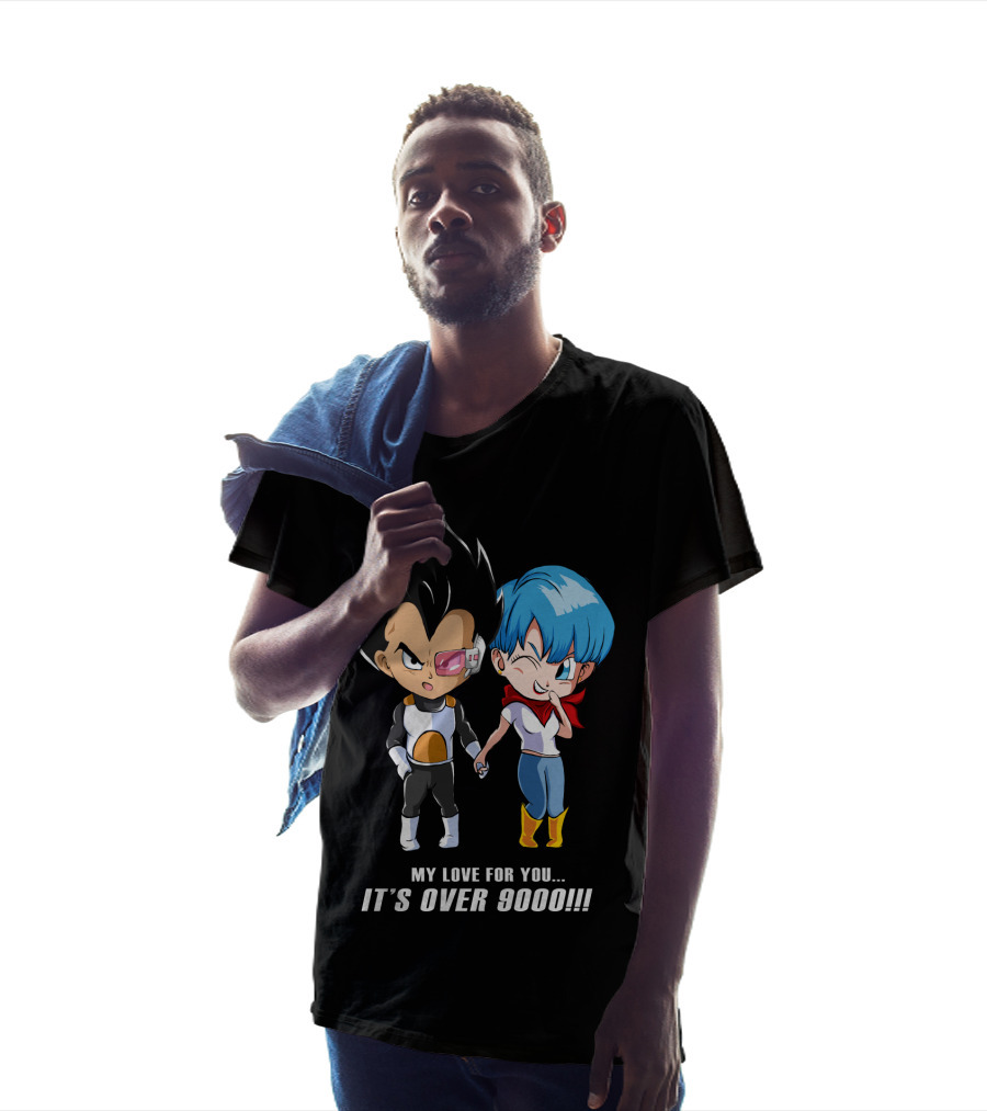 My Love For You It's Over 9000 Vegeta And Bulma Holding Hands T-Shirt