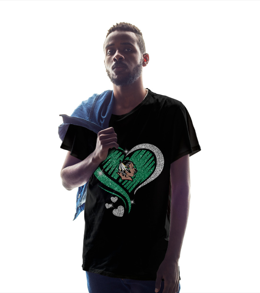 UND Heart Glitter Feather T-Shirt