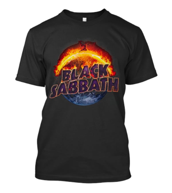 Black Sabbath Fire Planet Rock Band T-Shirt
