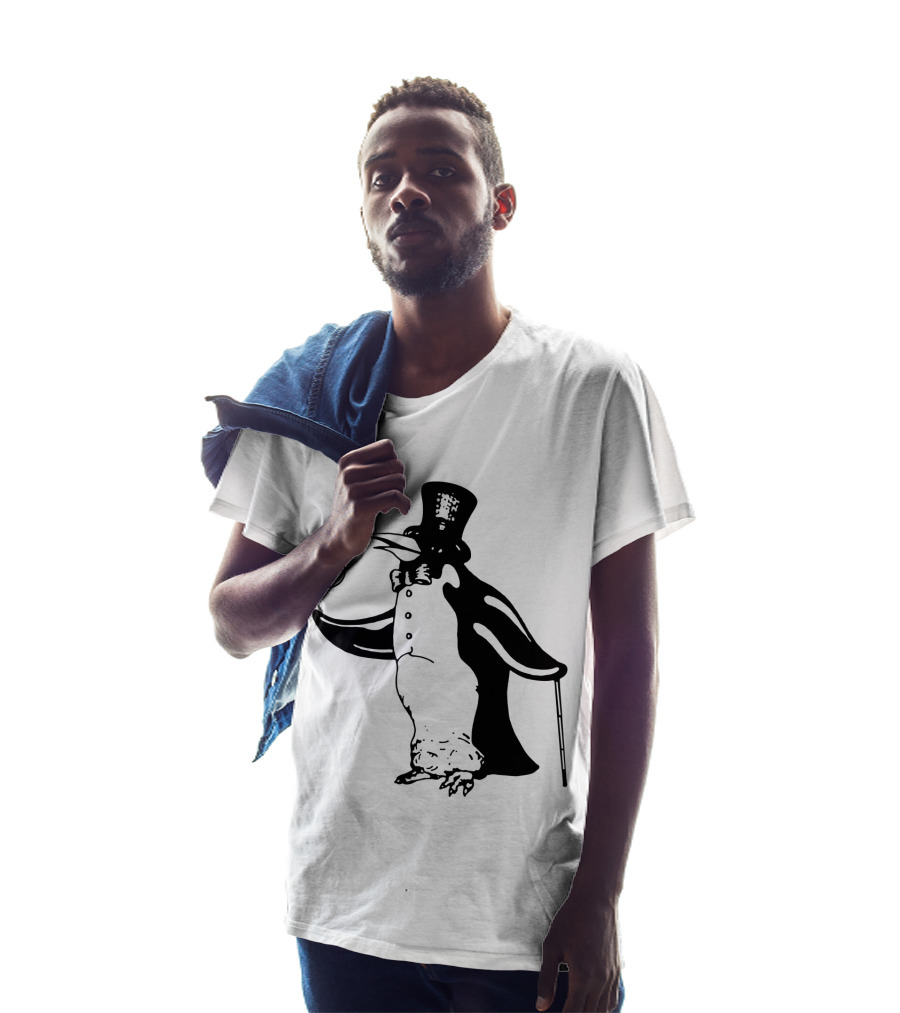 Fw 12 Penguin With Top Hat And Bow Tie 8 Ball T-Shirt