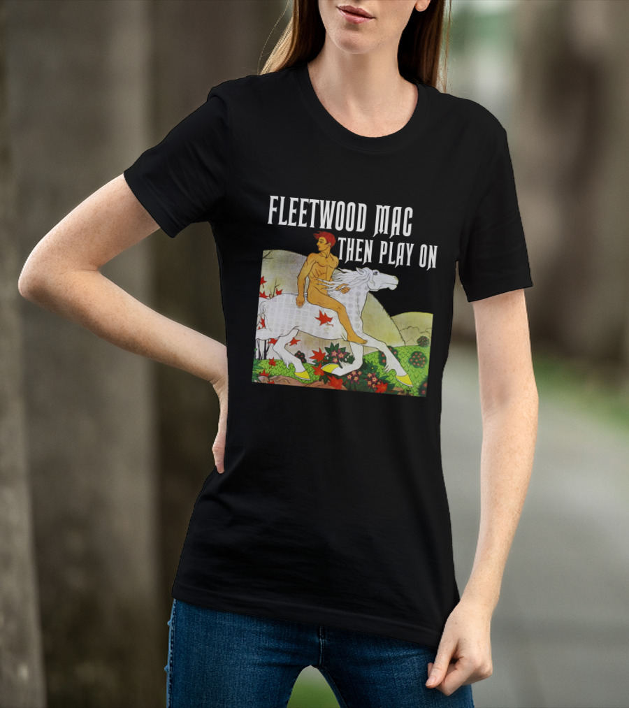 Fw 22 Male Figure Riding White Horse With Autumn Leaves T-Shirt