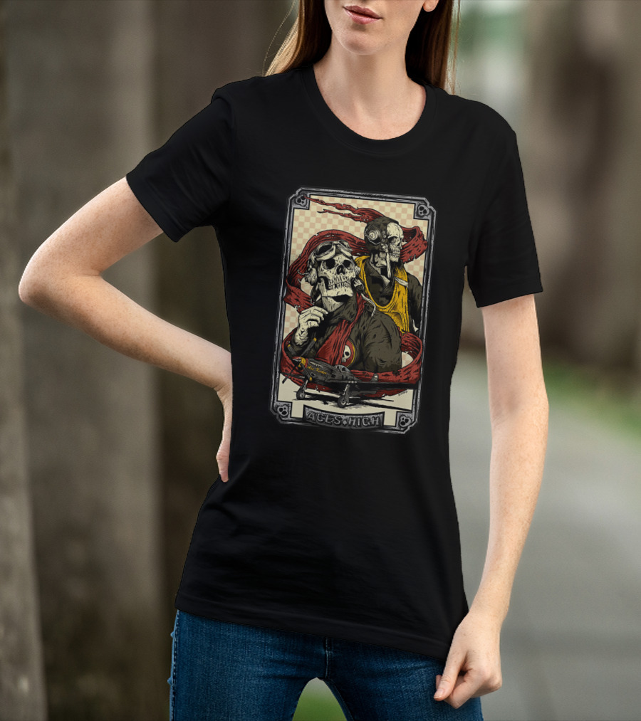 Aces High Ir 63 Skull Pilot Artwork T-Shirt