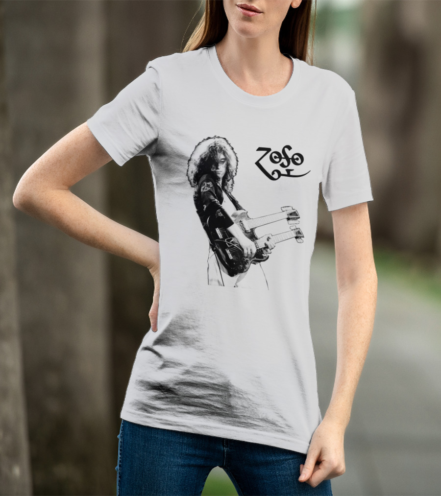 Lz 16 Zoso Double Neck Guitar Performance T-Shirt