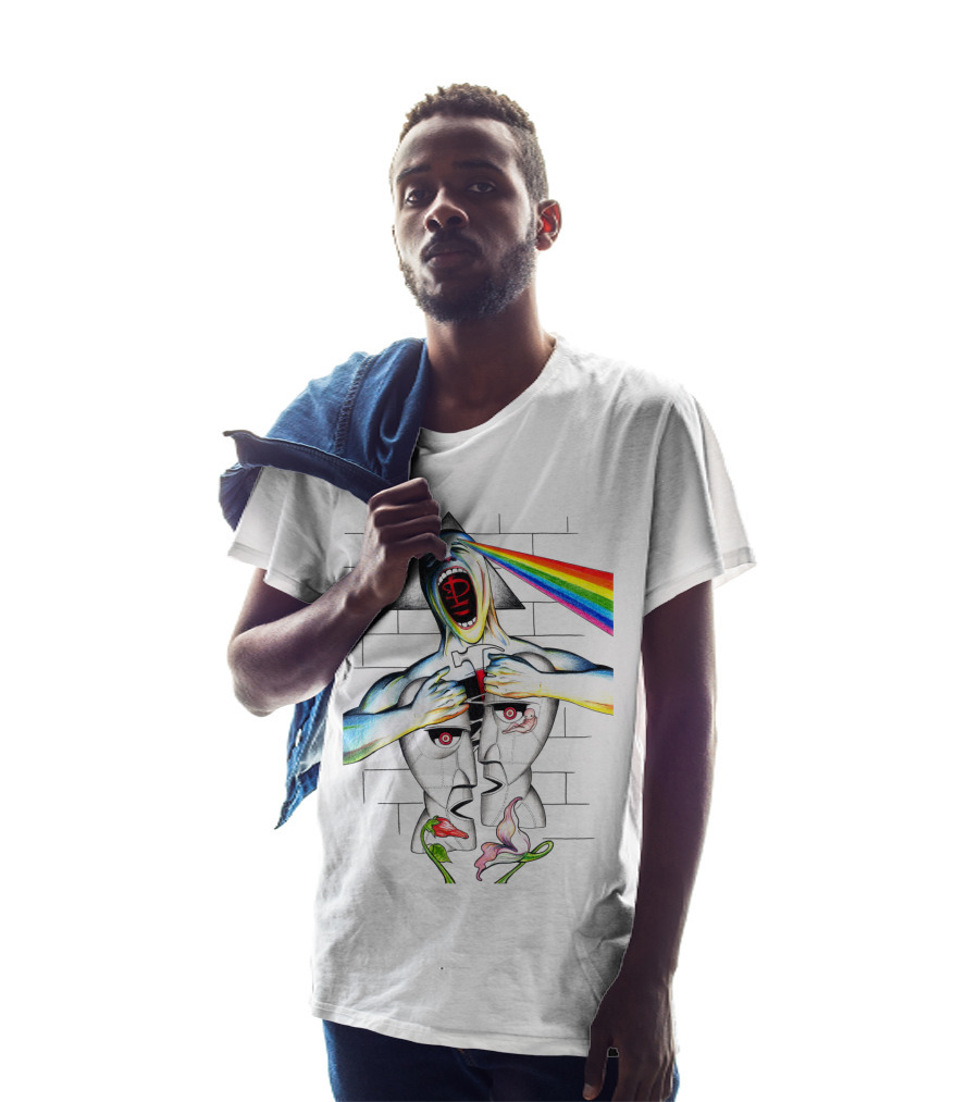 Pf The Wall With Prism And Rainbow Light Spectrum T-Shirt