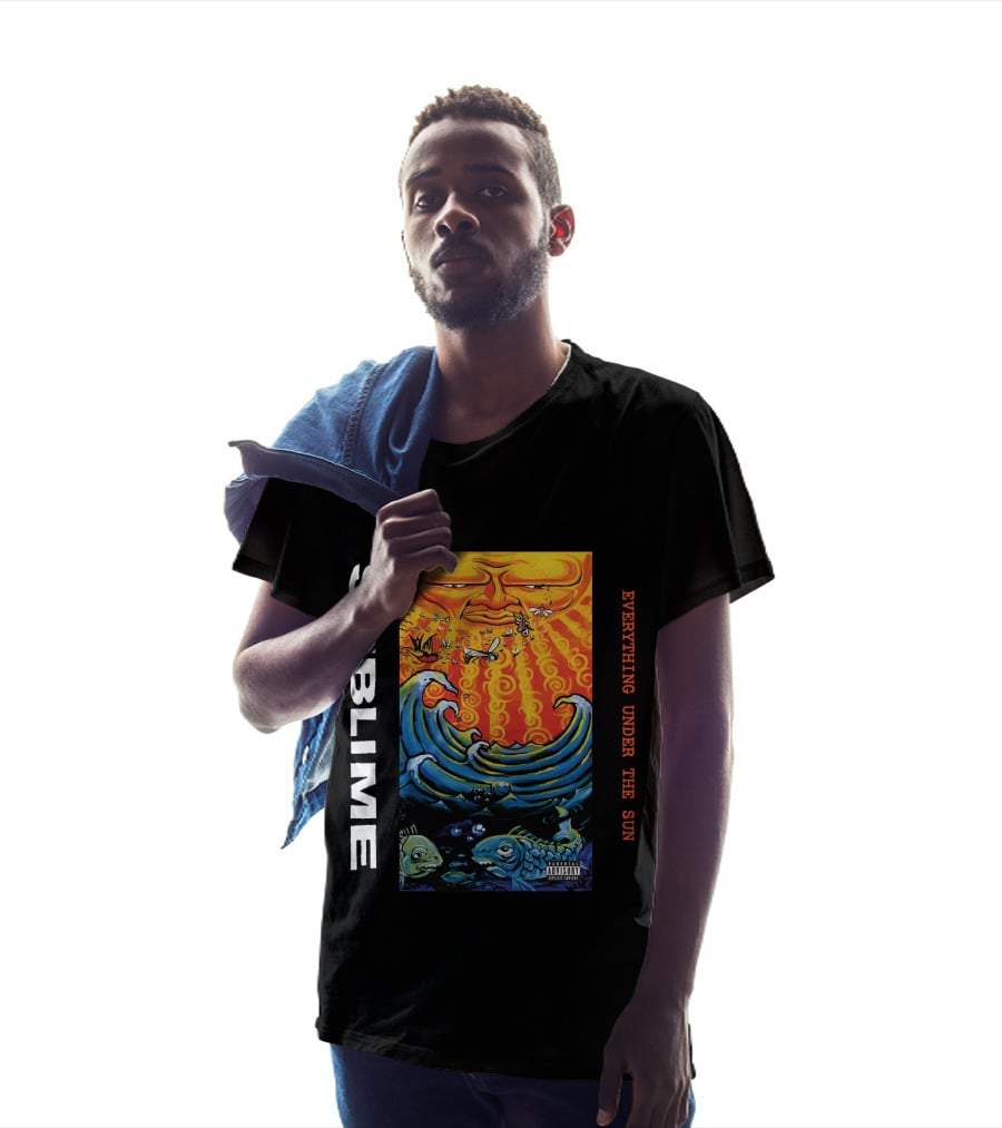 Sublime Everything Under The Sun Waves And Fish Artwork T-Shirt
