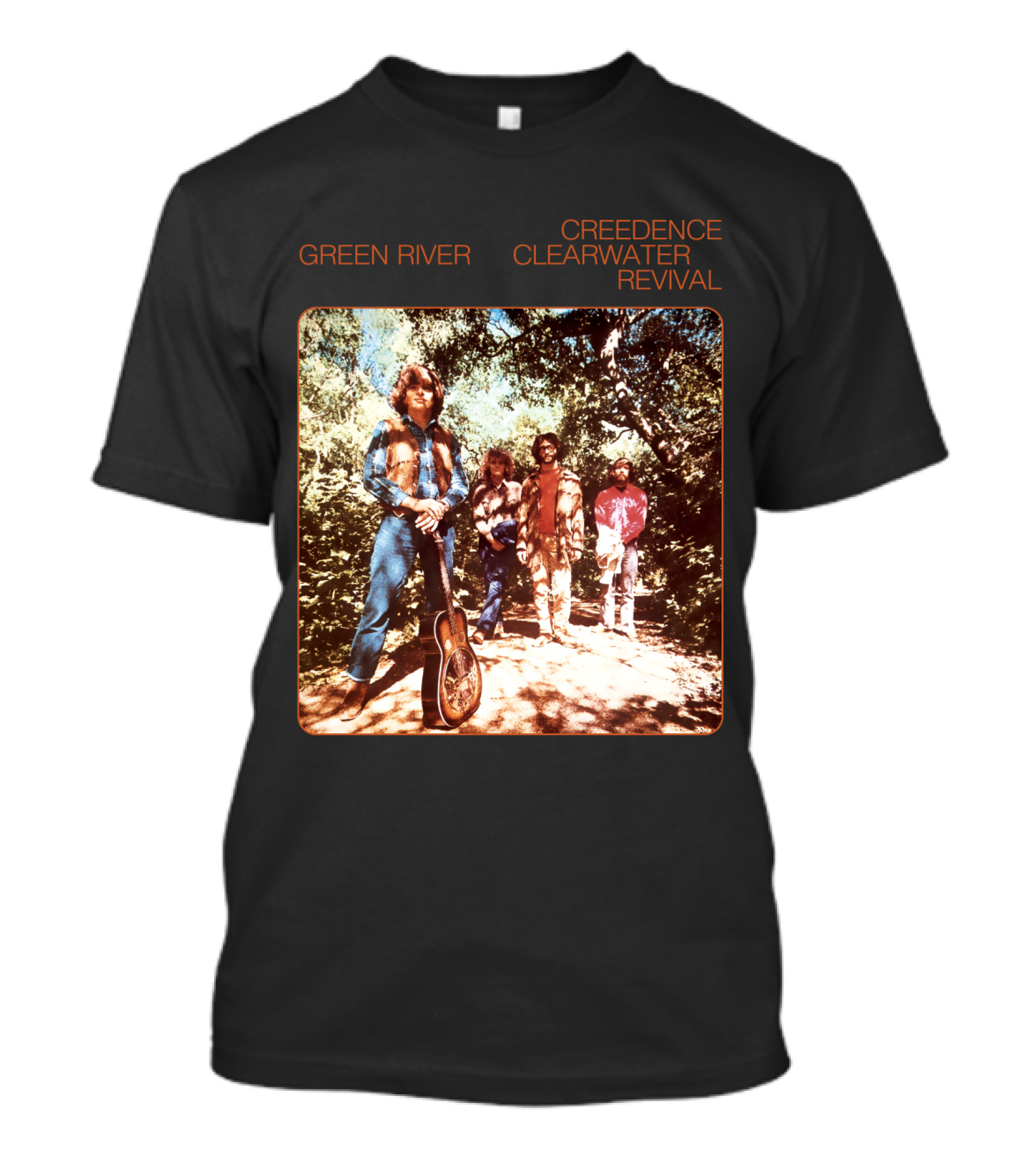 Creedence Clearwater Revival Green River Album Cover Group Photo T-Shirt
