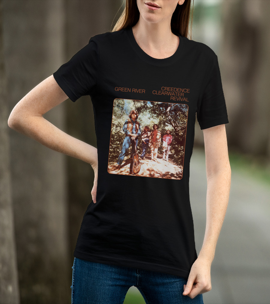 Creedence Clearwater Revival Green River Album Cover Group Photo T-Shirt