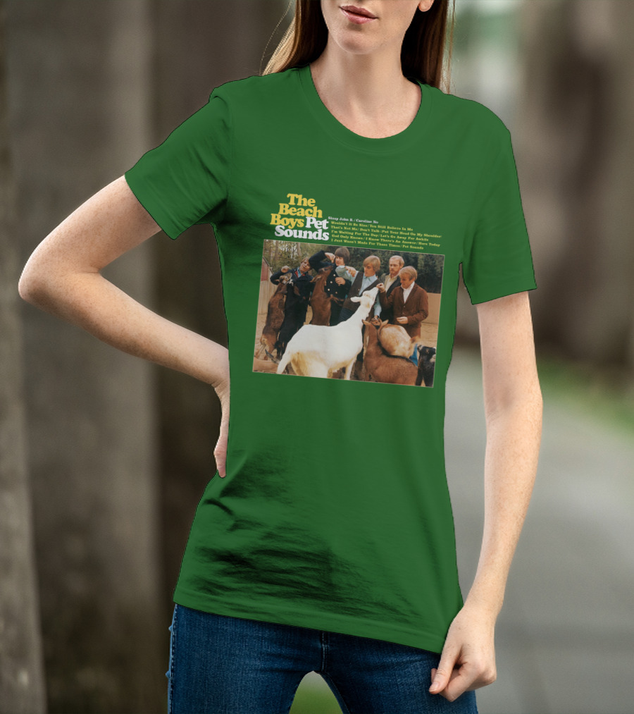 The Beach Boys Pet Sounds Album Cover With Song List And Band Members With Animals T-Shirt