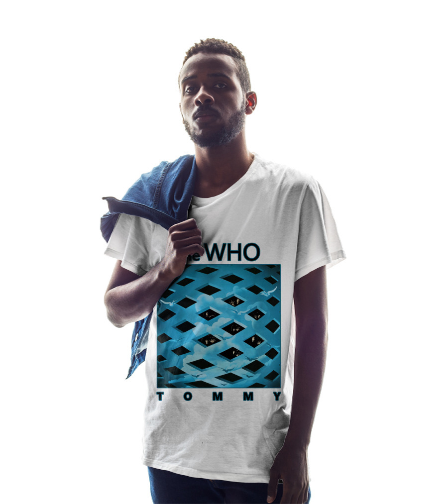 The Who Tommy Album Cover Art Blue Lattice T-Shirt