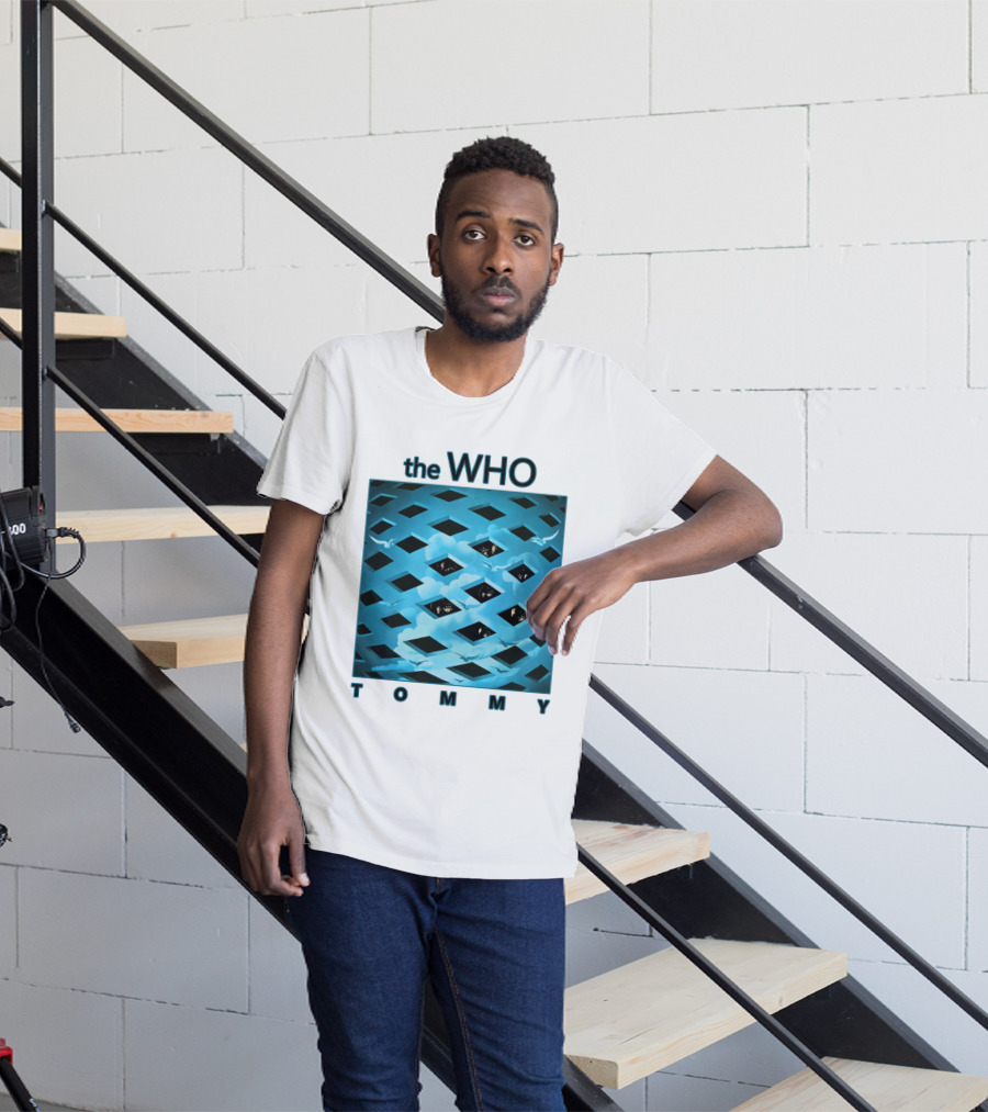 The Who Tommy Album Cover Art Blue Lattice T-Shirt