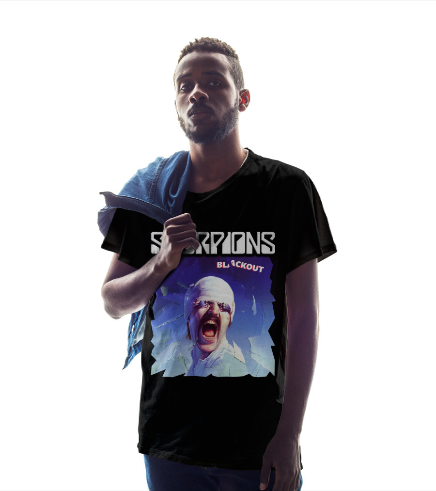 Scorpions Blackout Bandage Scream Cracked Glass T-Shirt