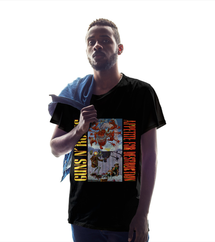 Guns N' Roses Appetite For Destruction Album Cover Art Vintage Style T-Shirt