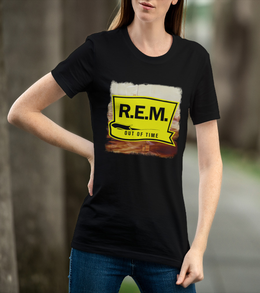 R.E.M. Out Of Time Yellow Banner T-Shirt