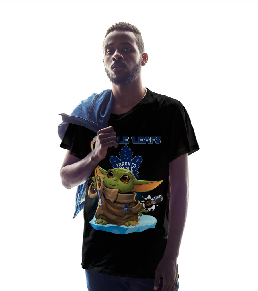 Toronto Maple Leafs Baby Yoda Hockey NHL Star Wars Crossover T-Shirt