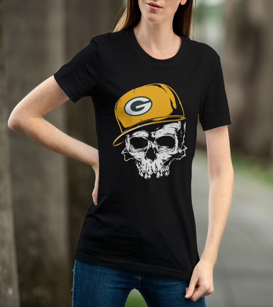 Green Bay Packers Skull With Iconic Cap T-Shirt