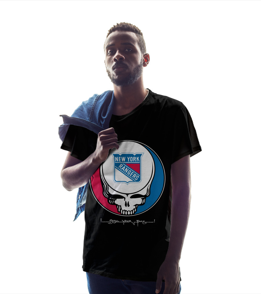 New York Rangers Steal Your Face Grateful Dead Skull T-Shirt