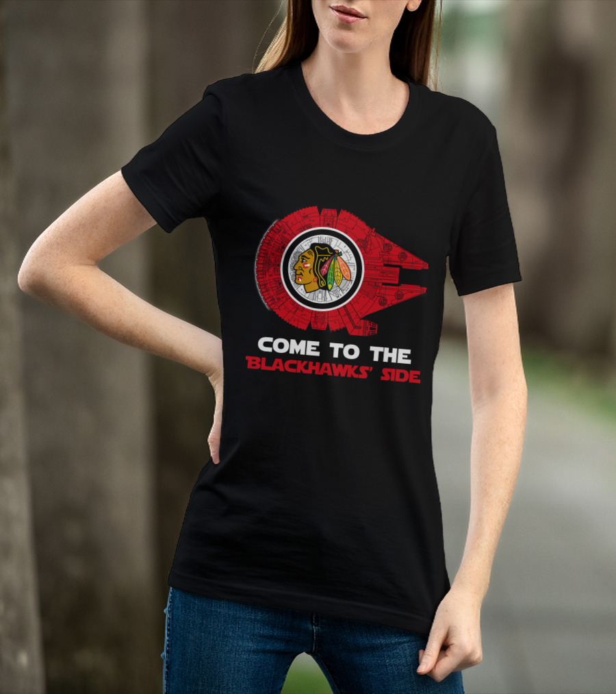 Come To The Blackhawks' Side Millennium Falcon T-Shirt