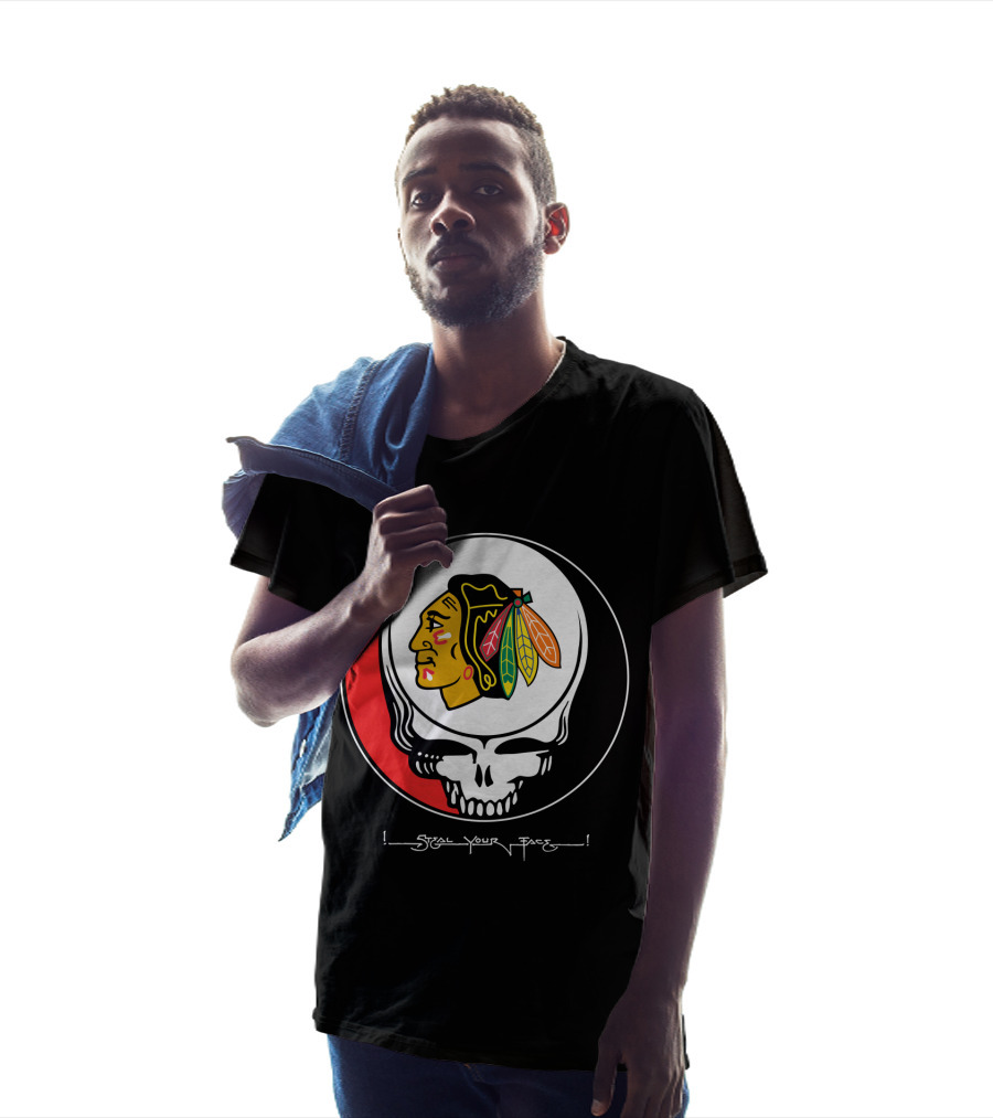 Chicago Blackhawks Steal Your Face Grateful Dead T-Shirt
