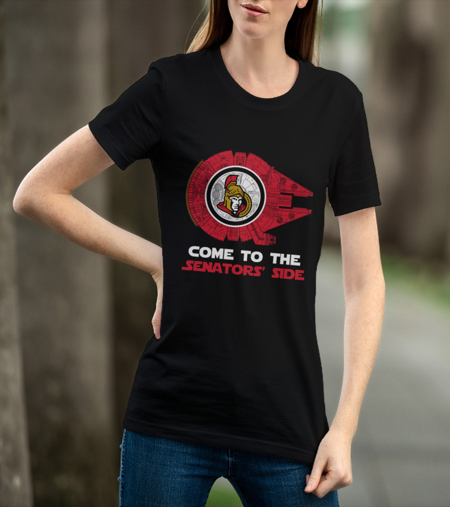 Come To The Senators' Side Ottawa Senators Millennium Falcon T-Shirt