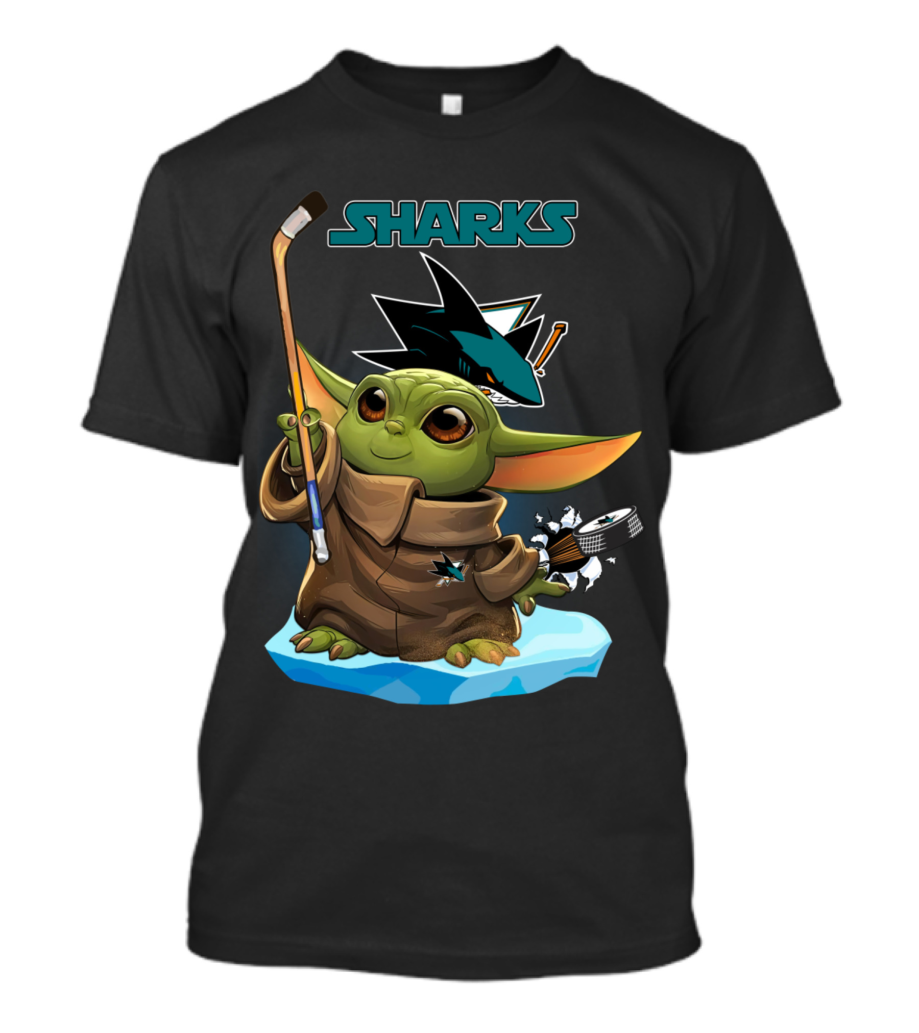 Baby Yoda Hockey San Jose Sharks T-Shirt