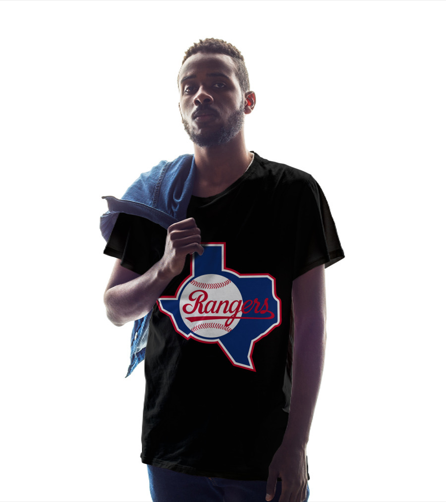 Texas Rangers Vintage Logo Texas Outline Baseball T-Shirt