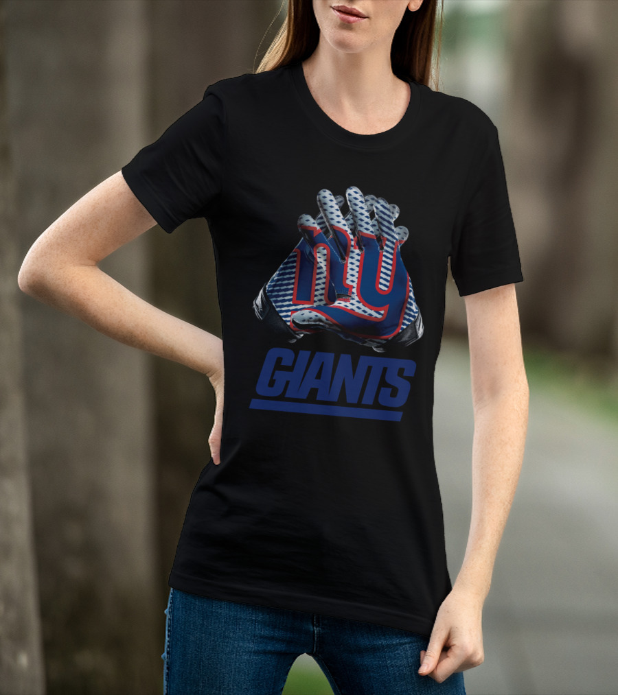 New York Giants Ny Logo Nfl Gloves T-Shirt