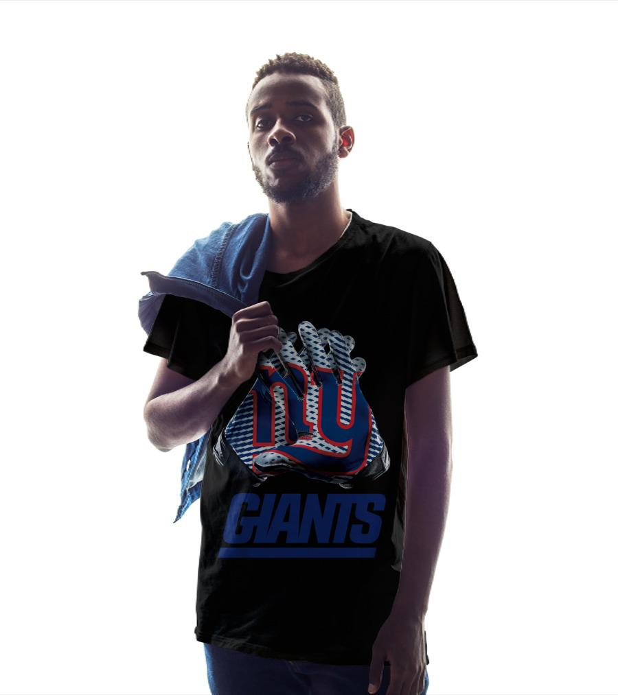 New York Giants Ny Logo Nfl Gloves T-Shirt