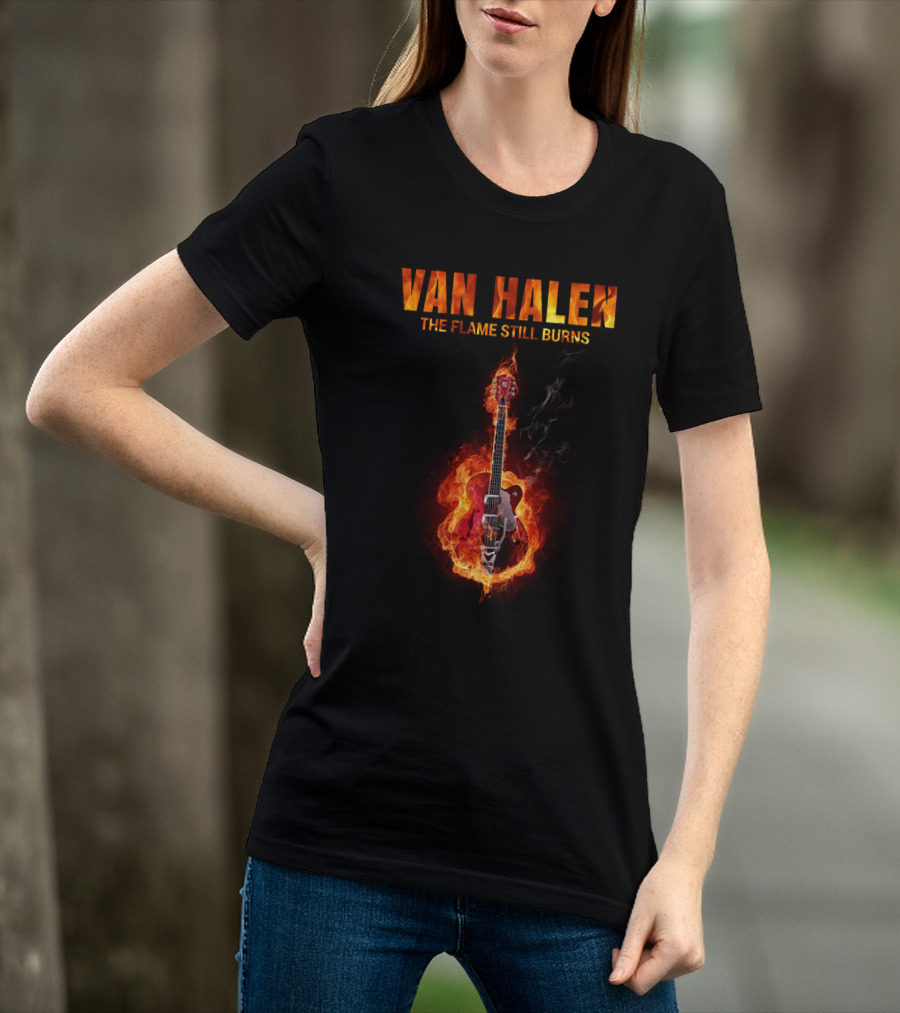 Van Halen The Flame Still Burns Guitar Flames T-Shirt