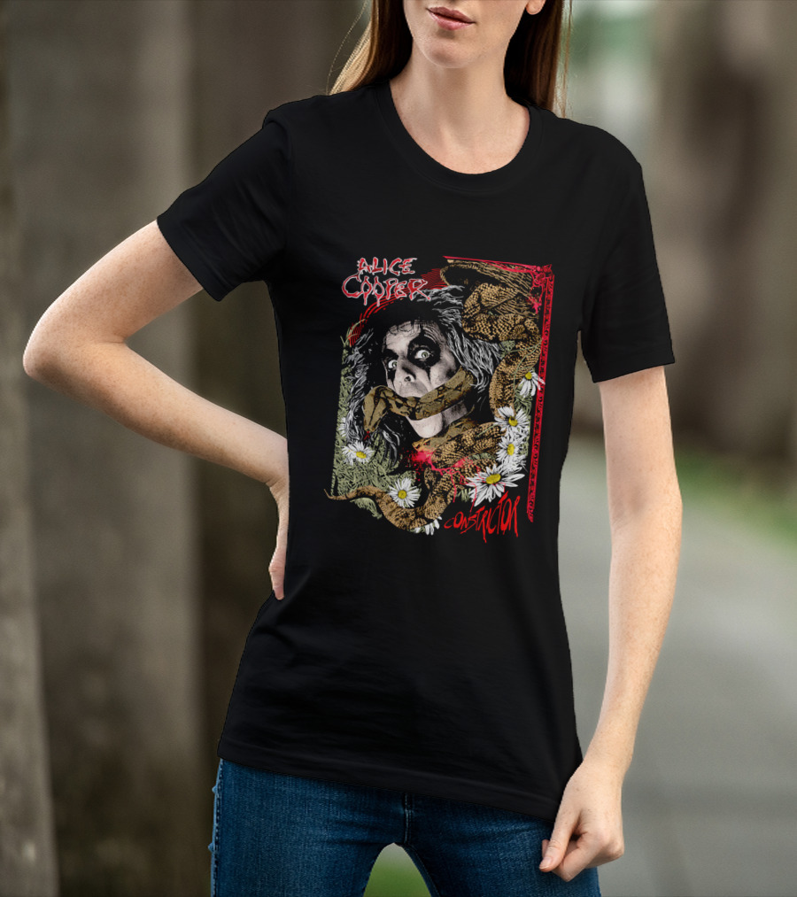 Alice Cooper Constrictor Snake And Daisies T-Shirt