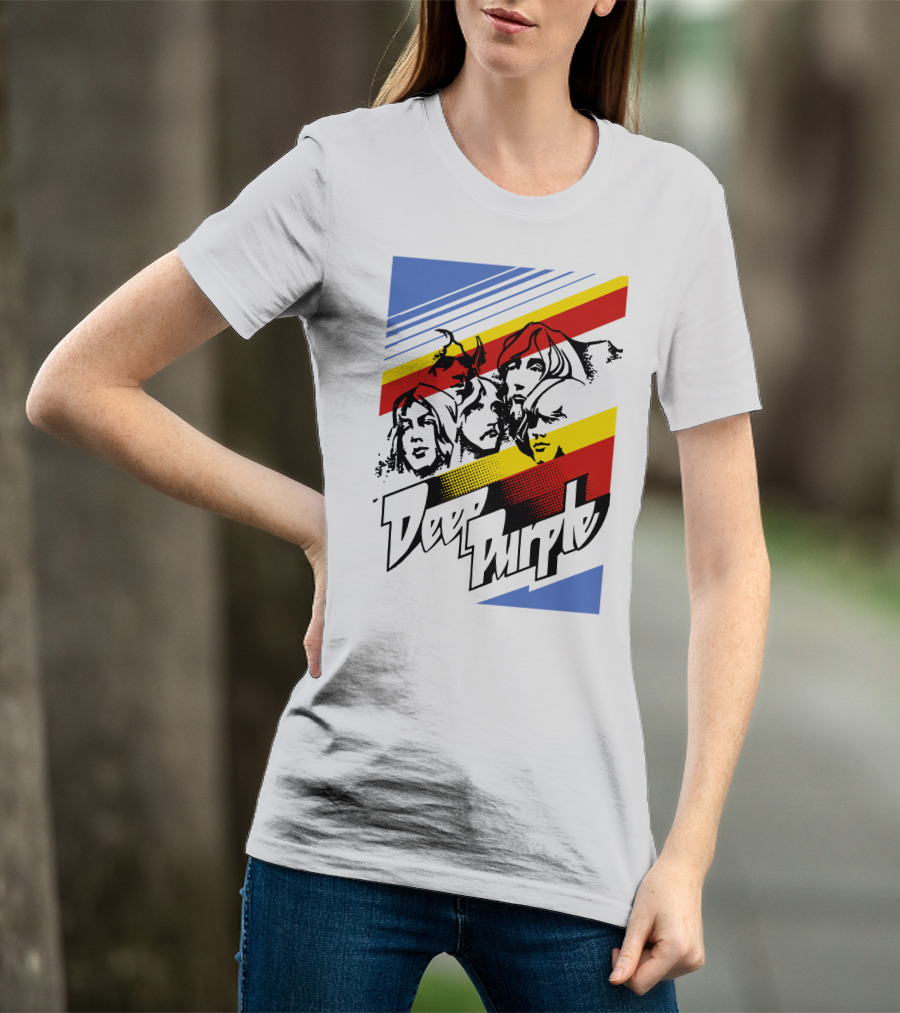 Deep Purple Iconic Band Members Retro Style T-Shirt