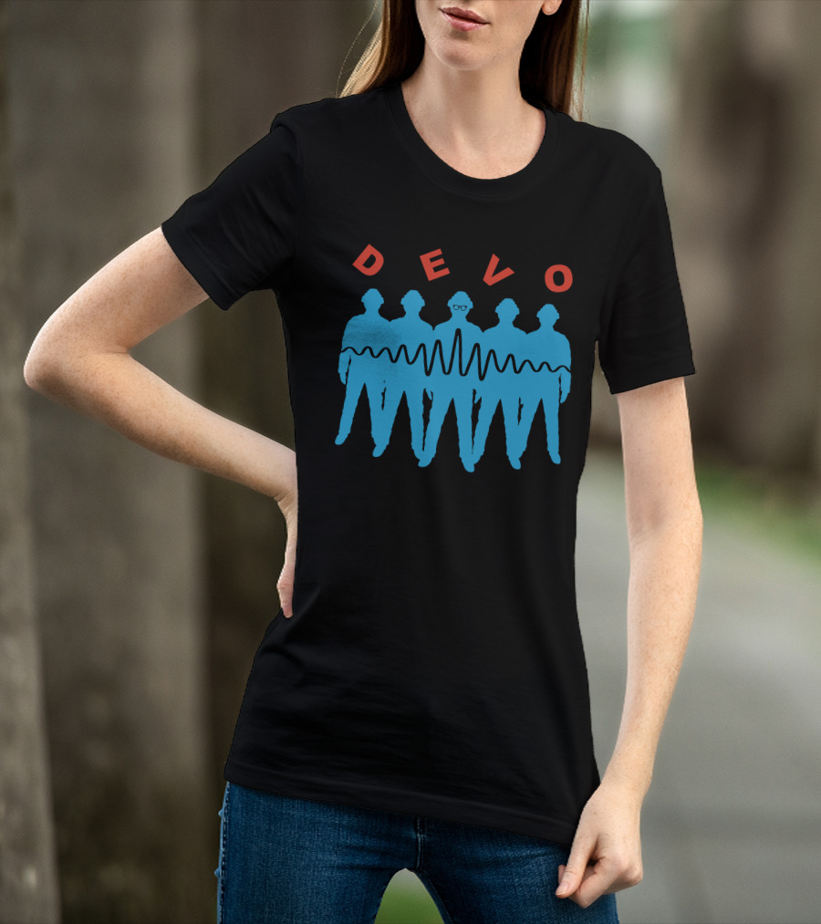 Devo Band Silhouette And Waveform T-Shirt