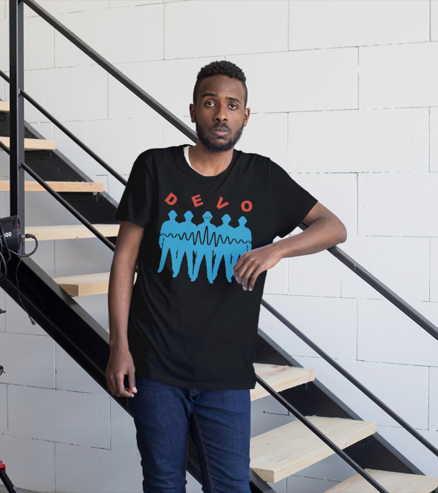 Devo Band Silhouette And Waveform T-Shirt