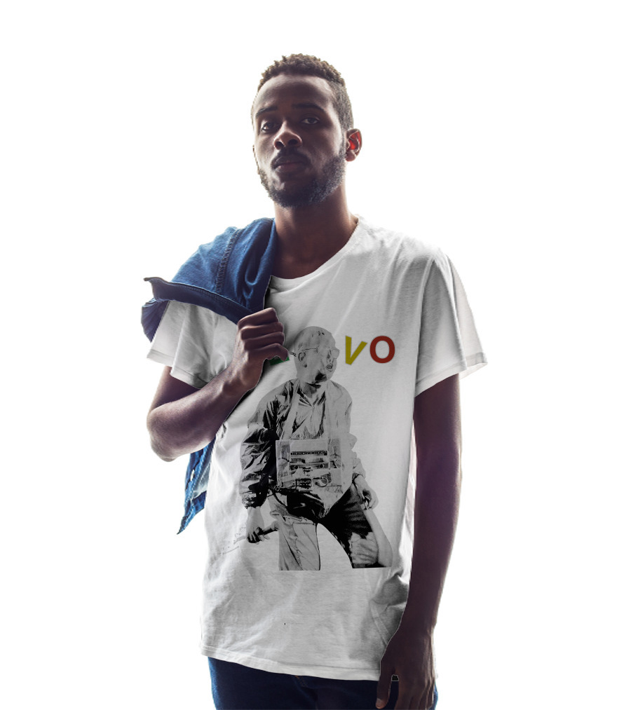 Devo Man With Jacket And Guitar T-Shirt