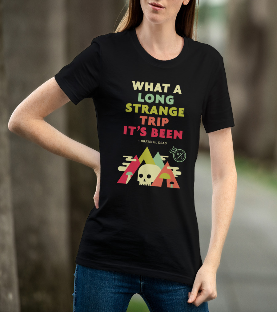 What A Long Strange Trip It's Been Grateful Dead Mountains And Skull T-Shirt