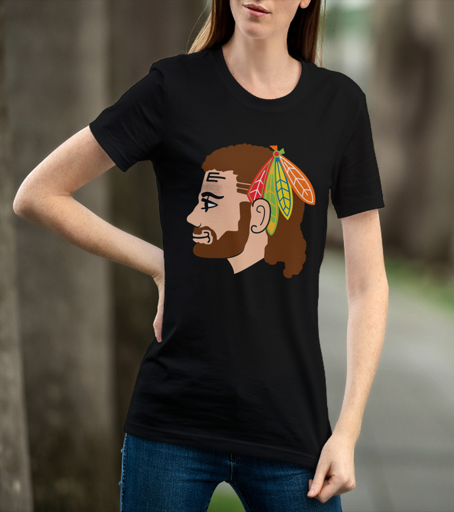 Chicago Blackhawks 2 Warrior Headdress Profile T-Shirt