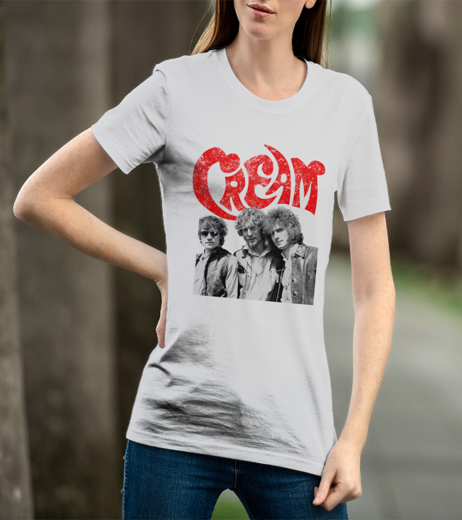 Cream Band Vintage Photo With Red T-Shirt