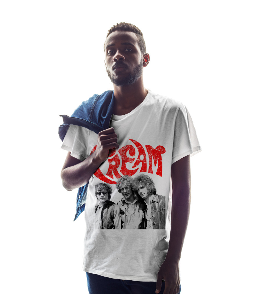 Cream Band Vintage Photo With Red T-Shirt