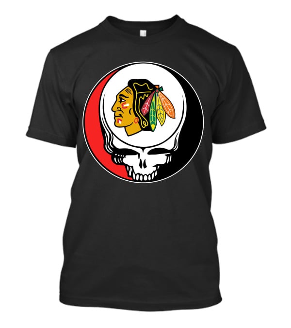 Chicago Blackhawks Grateful Dead Skull T-Shirt