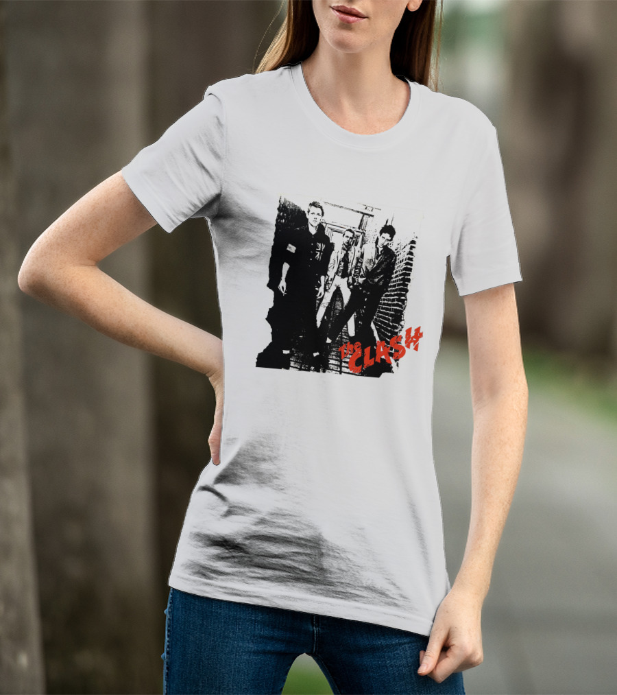 The Clash Punk Band Graphic With Union Jack Patch T-Shirt
