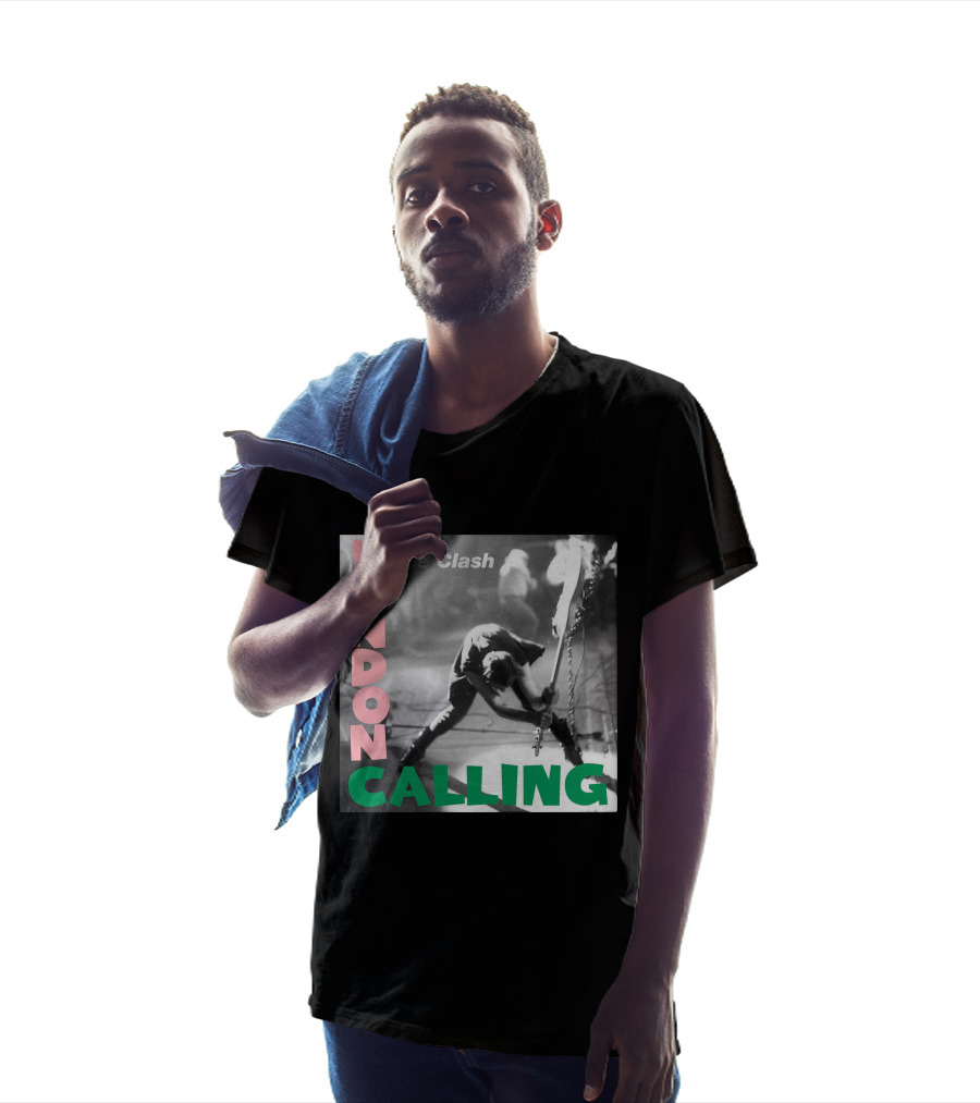 The Clash London Calling Album Cover Black And White Photo Iconic Rock Band T-Shirt