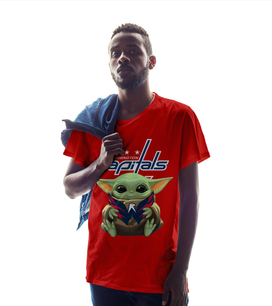 Washington Capitals Baby Yoda NHL Hockey Mandalorian Crossover T-Shirt