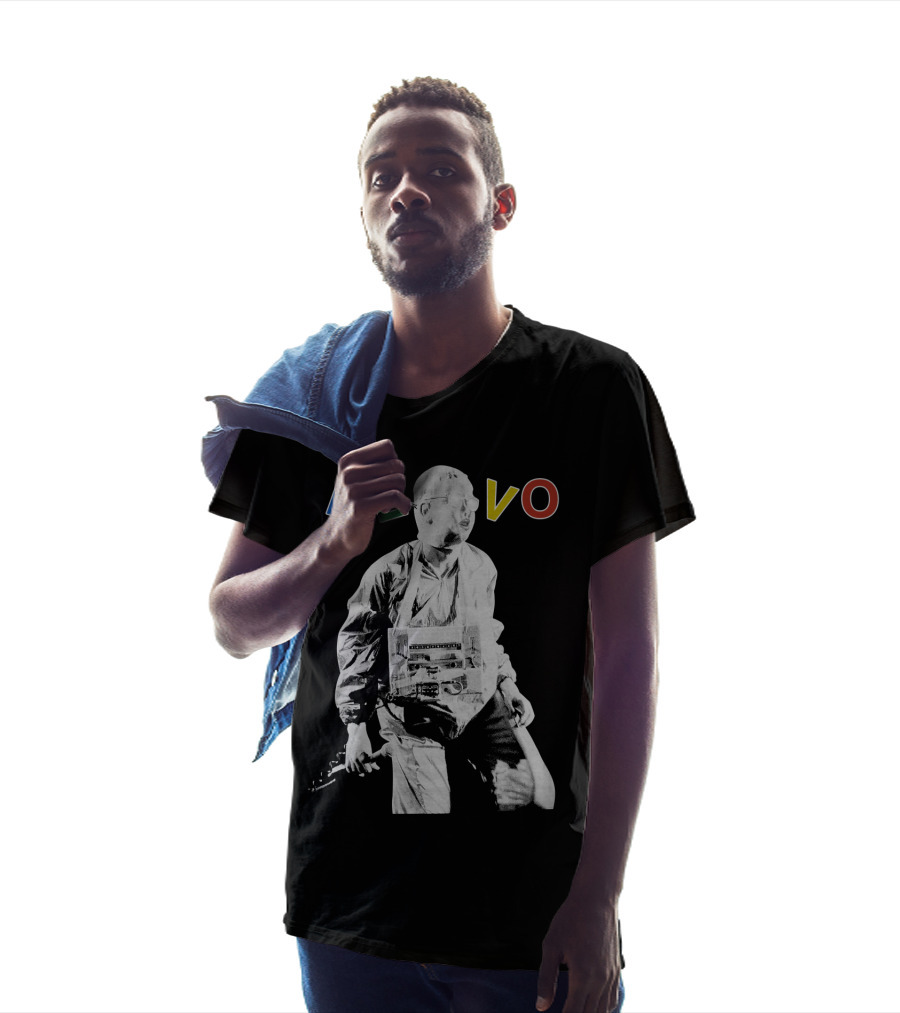 DEVO Music Band Member In Futuristic T-Shirt