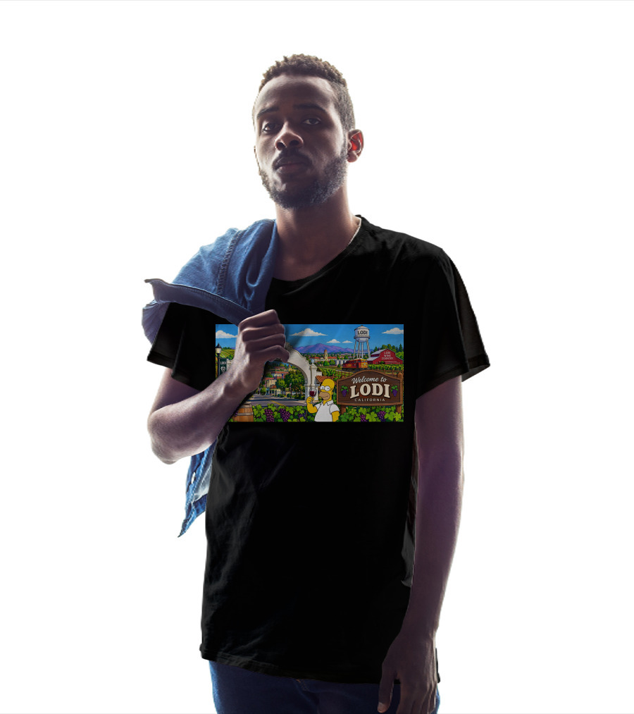 Welcome To Lodi California Homer Wine Country Scene T-Shirt
