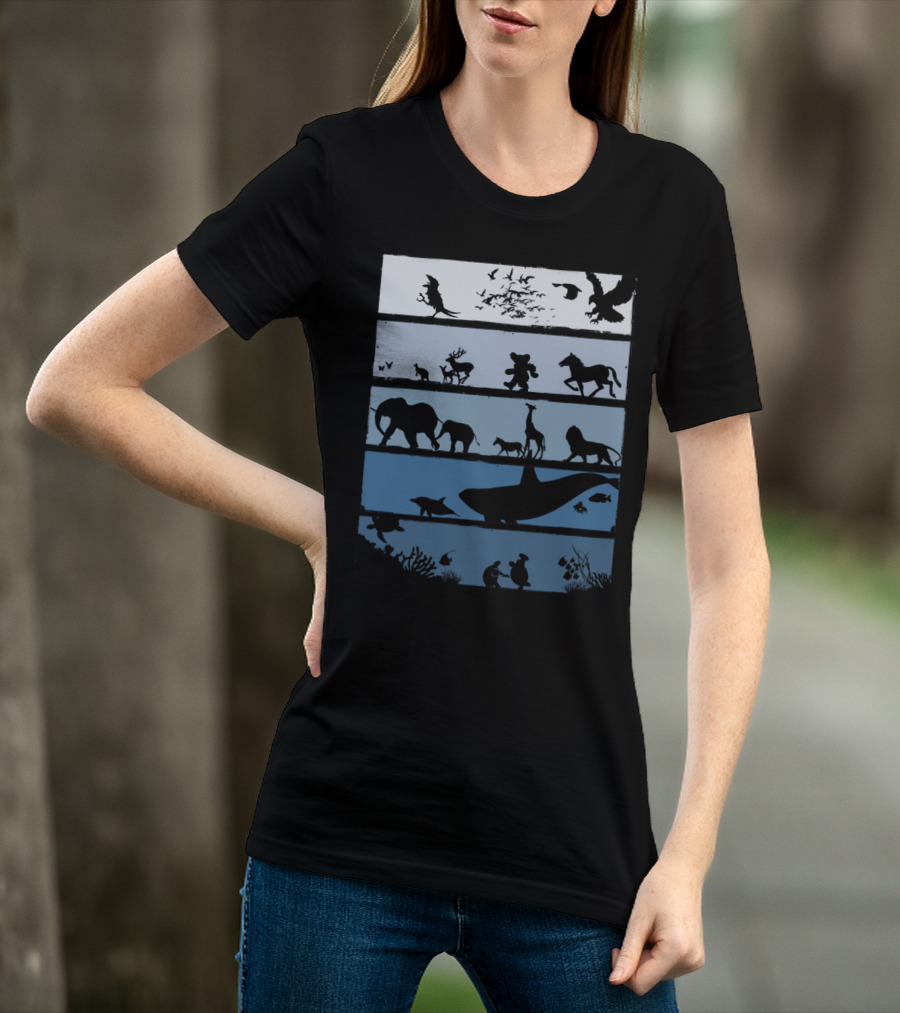 Animal Silhouettes Across Habitats Story T-Shirt