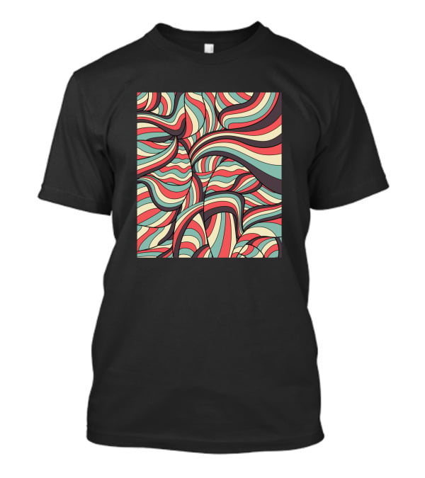 African Waves No16 503288 Bold Vibrant Swirls T-Shirt