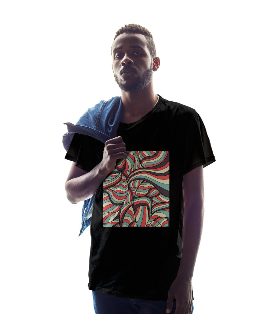 African Waves No16 503288 Bold Vibrant Swirls T-Shirt