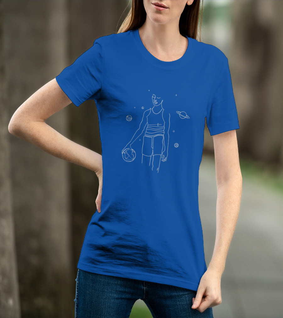 All Star Game 1152888 Planetary Basketball Line T-Shirt